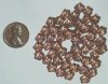 50 3x7mm Pink Gold Lustre Spacer Flowers